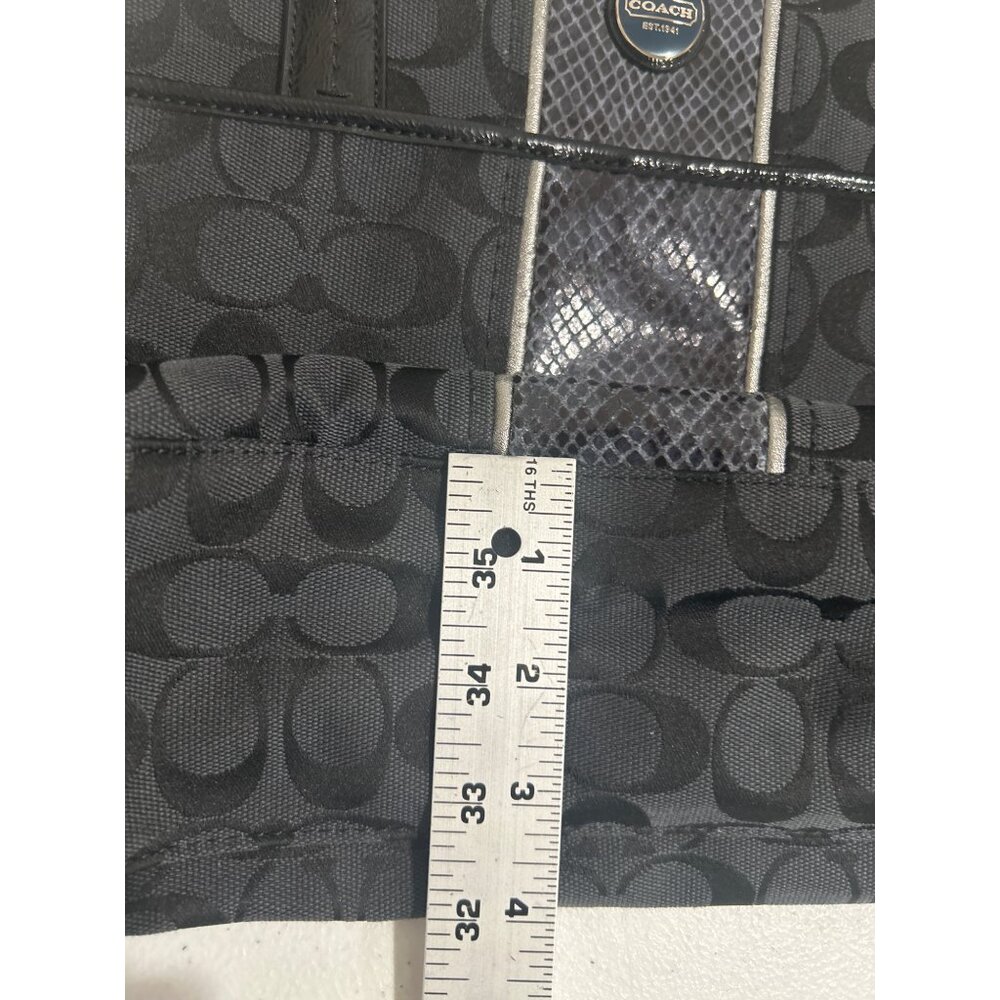 Coach Signature Black Python Stripe Tote Shoulder… - image 7